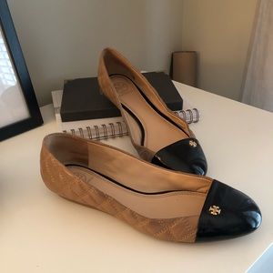Tory Burch Quilted Leather,  Patent Leather Flats
